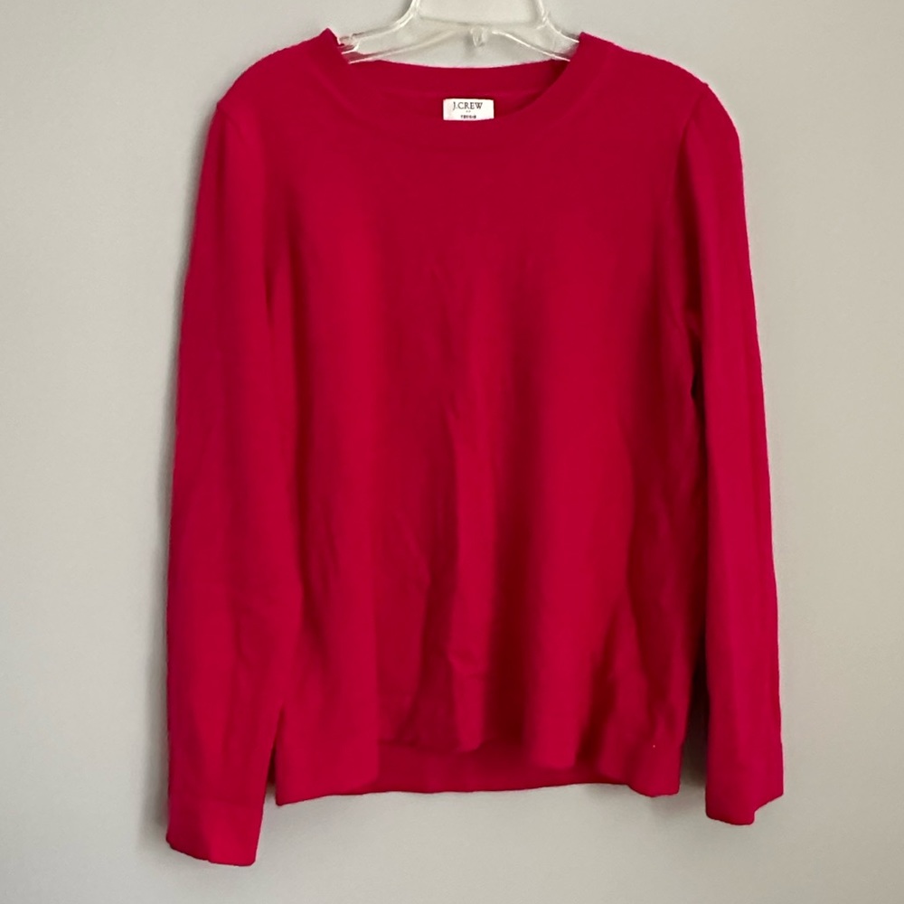 J Crew Factory Teddie sweater, pinkish red, size Large.